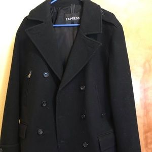 Express Black Pea Coat, size M